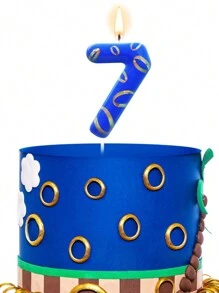 Blaue & goldene nummerierte 0-9 Kerzen, Spiel- & Kampf-thematische Geburtstagstorte Dekoration