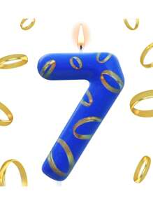 Blaue & goldene nummerierte 0-9 Kerzen, Spiel- & Kampf-thematische Geburtstagstorte Dekoration