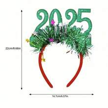 4 paquets de bandeaux de Noël et du Nouvel An 2025, accessoires de cheveux festifs pour fête, décoration de paillettes et de tinsels, en plastique, pièces de cheveux de fantaisie non électriques pour les célébrations du Nouvel An et les événements de cosplay, meilleurs cadeaux