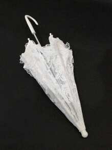 1pc Retro Small Size Lace Parasol, Elegant Rose Pattern, Wedding Party Halloween Photography Prop