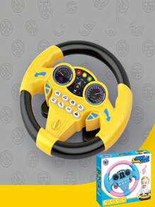 1 pieza de juguete simulado de volante musical de copiloto, rotación de 360 grados, experiencia de conducción realista, cultivar la conciencia de tráfico y el placer de conducir de los niños