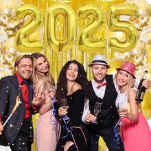 Globos 2025, globos con número 40 pulgadas 2025, globos dorados 2025, globos grandes de lámina feliz año nuevo para suministros de fiesta de nochevieja 2025, decoraciones de año nuevo 2025, Navidad, graduaciones, cumpleaños - Multicolor - Ver 2