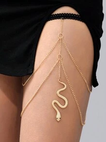 多层长蝴蝶性感弹力腿链，波西米亚风时尚链条女士身体首饰