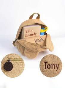 1pc Customized Name Teddy Bear Backpack, Unisex Embroidered Student Backpack, Customized Embroidered Bag, Preschool Backpack, Zipper Bag, Teddy Bear Bag, Plush Doll Bag, Daypack, Travel Bag, Cute Teddy Bear Design, Cartoon Zipper Pocket, Lightweight, Student Lightweight Backpack, Waterproof Cute & Practical Student Backpack, Large Capacity & Multi-Pocket Design, Portable, Colorful, Cute, Suitable As Birthday Gift, Holiday Gift, Commemorative Gift For Family, Friends,New Year Glamour - Multicolor - View 8