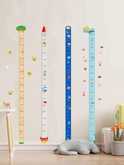 1 Stück süßer Cartoon Höhenmesslineal Aufkleber, Wanddekoration für Höhenmessung, Aufkleber, Wandtattoo, Vinyl Aufkleber für Heimdekoration, Frühlingsdekoration Artikel um Ihr Zuhause aufzufrischen, Rama Dekorationsaufkleber