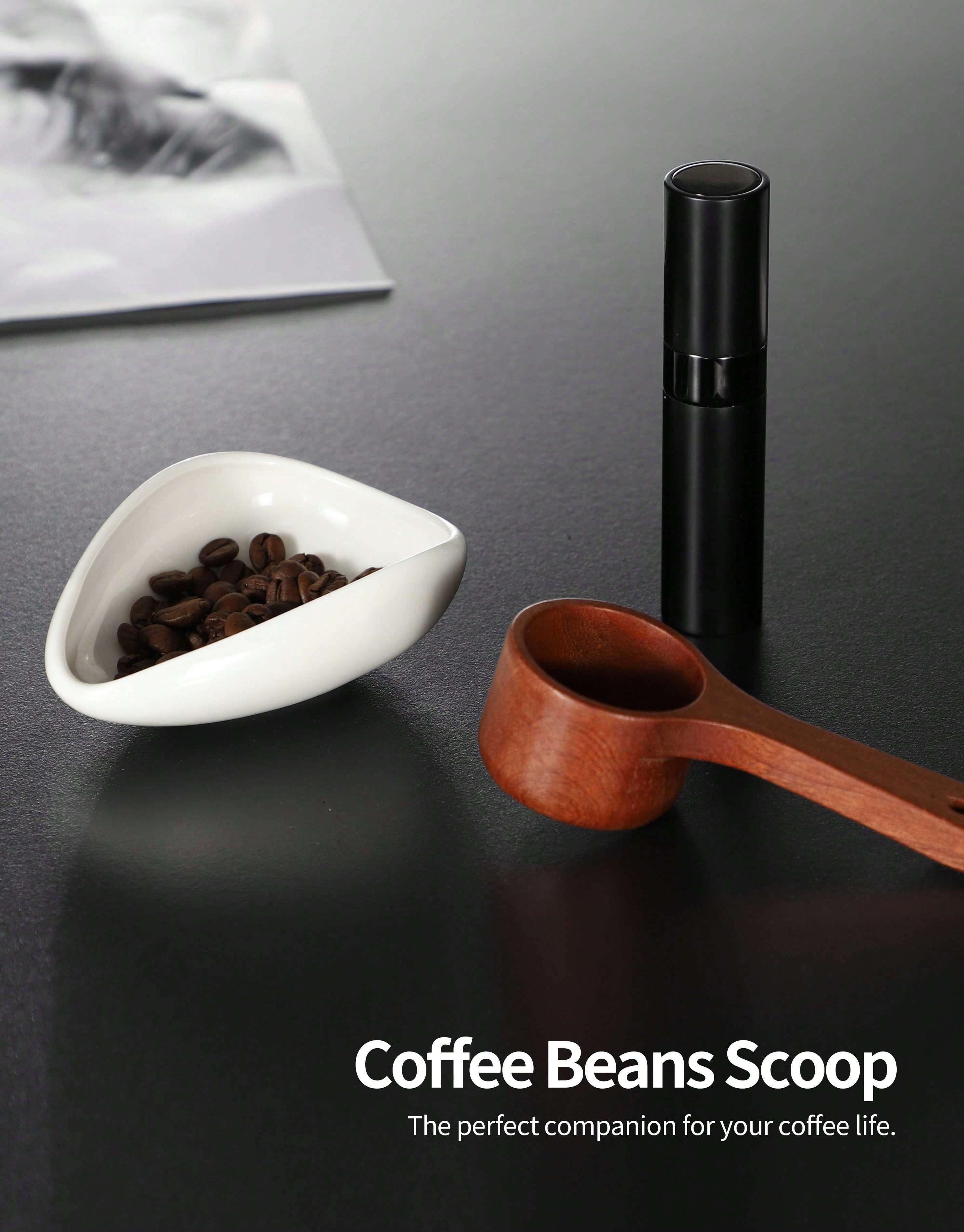 Coffee Bean Measuring Tools Ceramic Bean Tray Walnut Scoop Micro