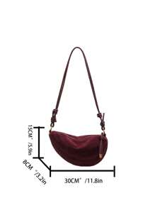 Autumn And Winter Super Fire Niche Suede Bag Women's 2024 New Joker Crossbody Dumpling Bag Under Shoulder.