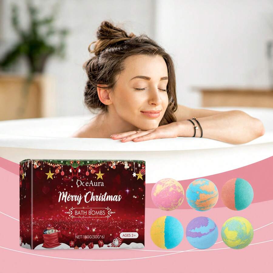 Christmas Bath Bomb, Effervescent Aromatherapy Bath Soak, Long Lasting