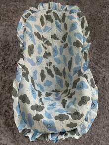 Printed Cotton Baby Car Seat Cover - 淺藍色 - 查看 1
