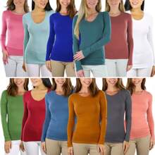 Women's Single Or Multi-Pack Of Comfy Long Sleeve Casual Assorted Tee Tops T-Shirts - Single: Randomly Selected - View 7