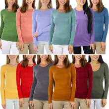 Women's Single Or Multi-Pack Of Comfy Long Sleeve Casual Assorted Tee Tops T-Shirts - Single: Randomly Selected - View 8
