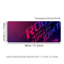 Alfombrilla de ratón grande para juegos de la República de los Gamers (ROG) de ASUS con bordes cosidos con precisión y base de goma antideslizante, alfombrilla de escritorio de ordenador gruesa, alfombrilla de teclado, perfecta para regalos del Día de la Independencia, Halloween, Acción de Gracias y Navidad, vuelta al colegio, alfombrilla de ratón para juegos