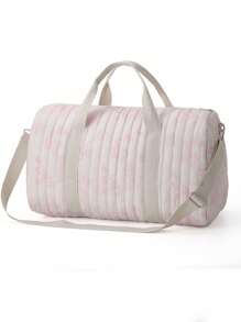 1 件大容量复古孕妇尿布袋，可挂在婴儿车上 - 古典粉 - 查看 5