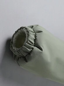 女士保暖内衬保暖夹克，双面宽松羊羔绒套头衫，适合户外徒步露营日常运动和休闲 - 綠色 - 查看 4