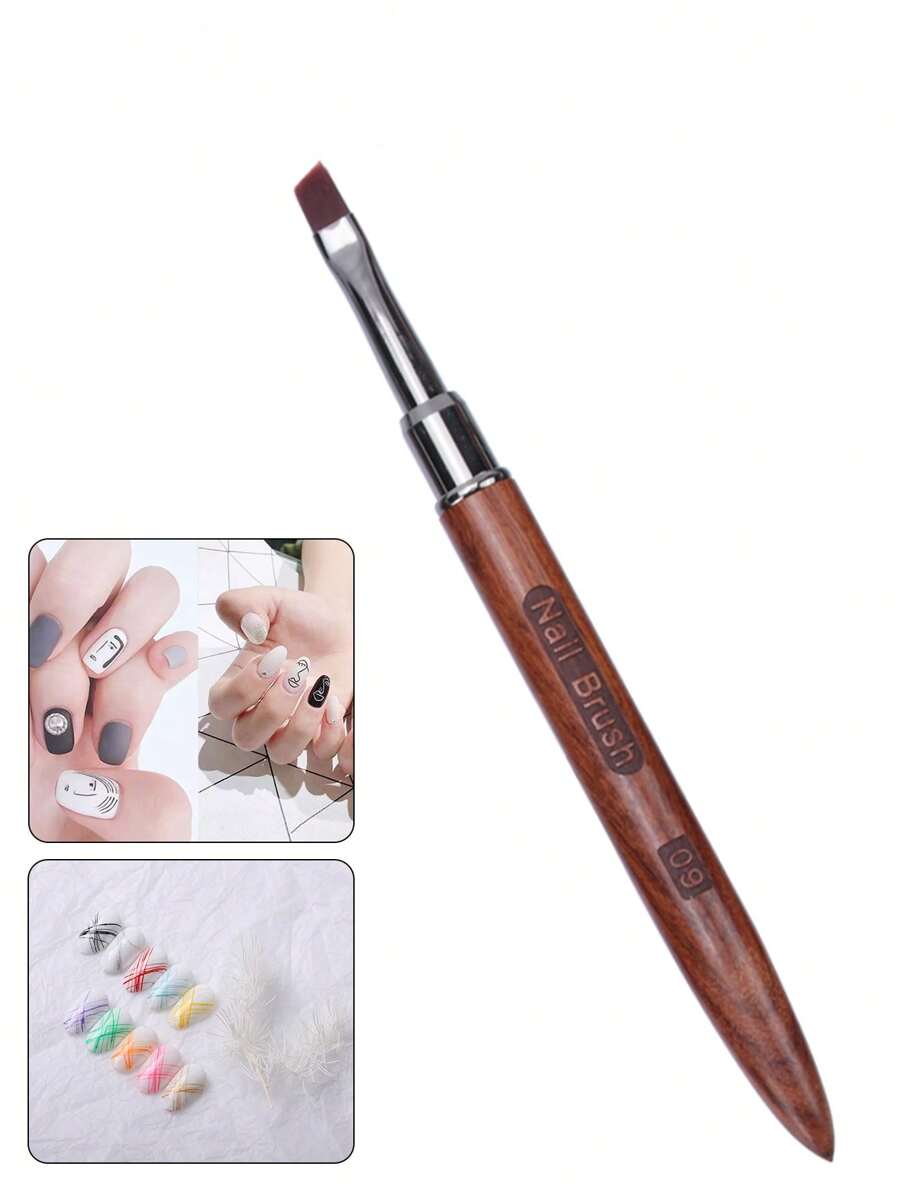 Sandalwood Pole Nail Oblique Light Therapy Pen Painting Brush Set