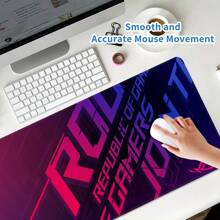 Alfombrilla de ratón grande para juegos de la República de los Gamers (ROG) de ASUS con bordes cosidos con precisión y base de goma antideslizante, alfombrilla de escritorio de ordenador gruesa, alfombrilla de teclado, perfecta para regalos del Día de la Independencia, Halloween, Acción de Gracias y Navidad, vuelta al colegio, alfombrilla de ratón para juegos
