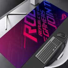 Alfombrilla de ratón grande para juegos de la República de los Gamers (ROG) de ASUS con bordes cosidos con precisión y base de goma antideslizante, alfombrilla de escritorio de ordenador gruesa, alfombrilla de teclado, perfecta para regalos del Día de la Independencia, Halloween, Acción de Gracias y Navidad, vuelta al colegio, alfombrilla de ratón para juegos