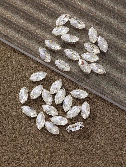 30/60/90 件 7x15 毫米马眼形玻璃珠，多色，适用于 DIY 缝制爪形玻璃配件