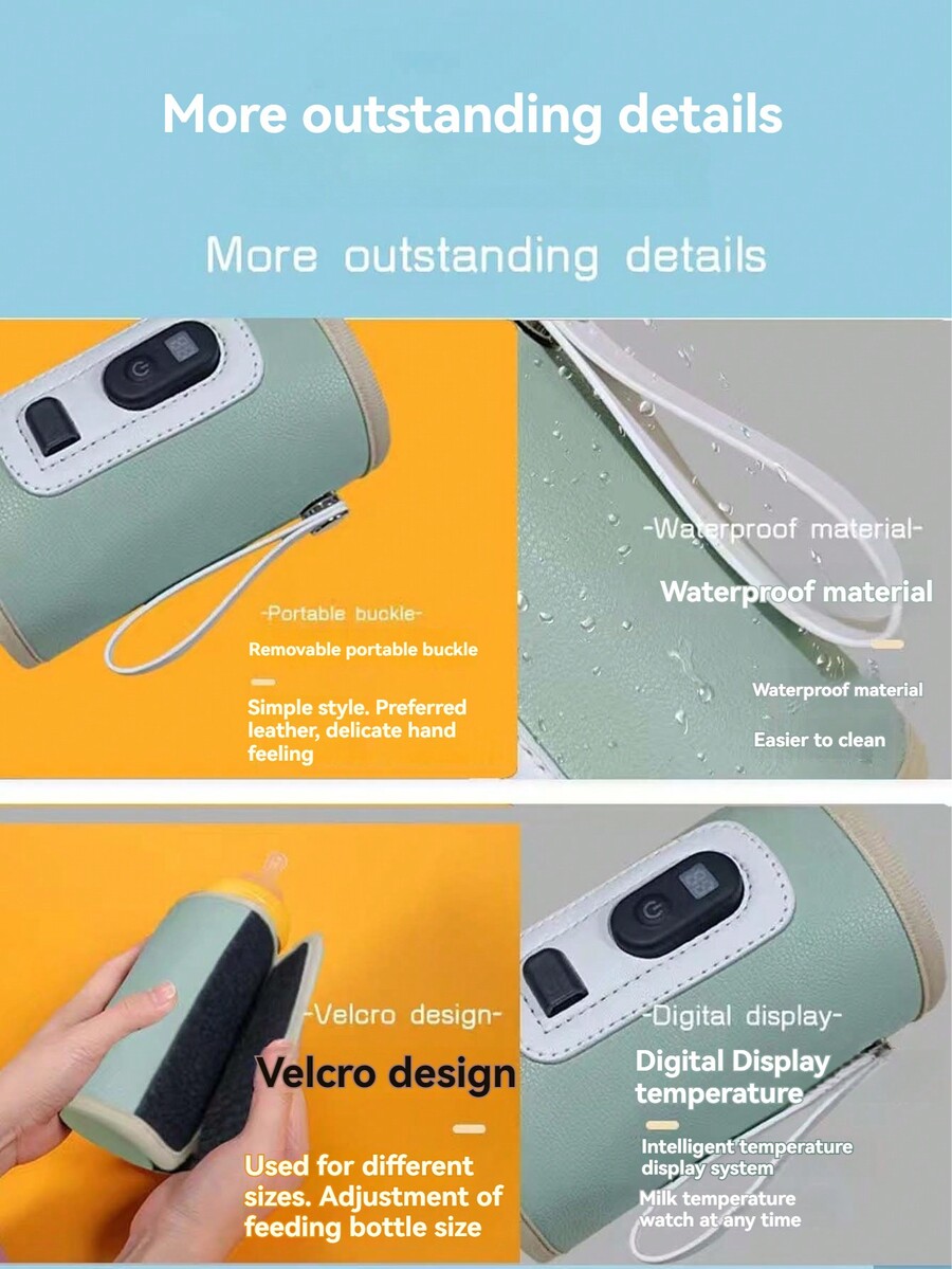 Digital Display USB Powered Portable Bottle Warmer, TypeC Interface