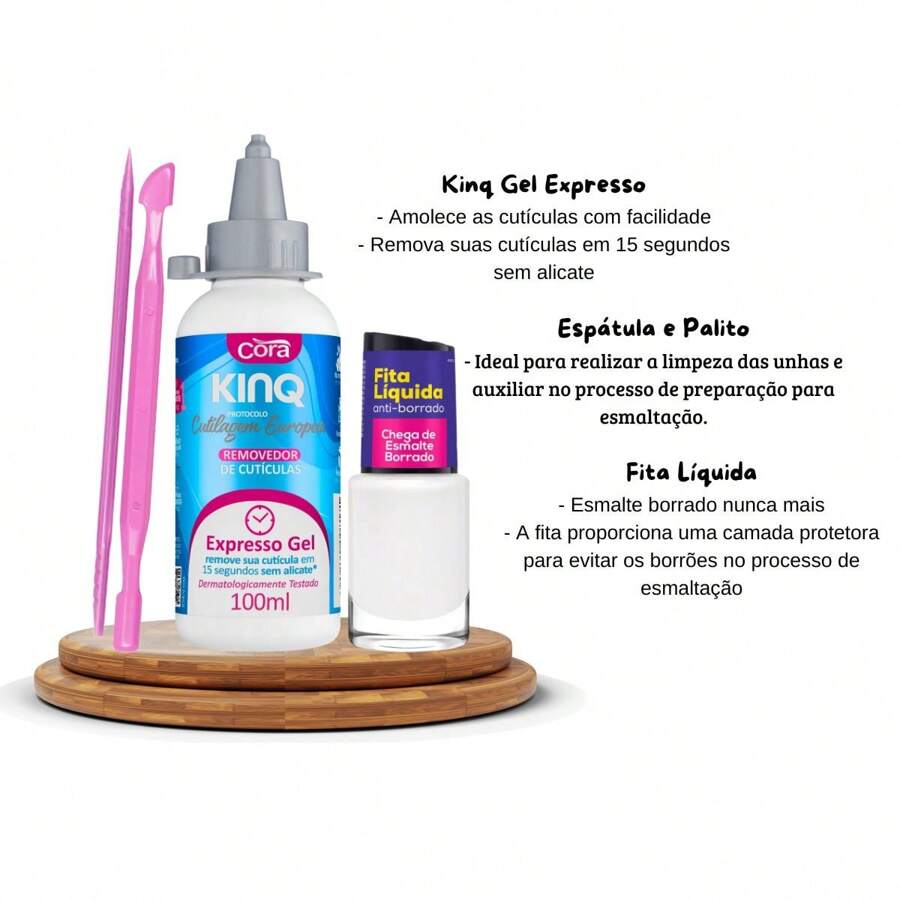 Kinq Cuticle Remover Kit Spatula And Liquid Tape SHEIN UK