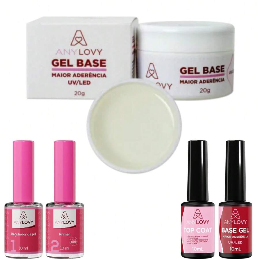 Anylovy Kit With Base, Primer, PH Regulator, Top Coat And Base Gel - Nhiều màu - Xem 1