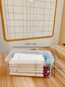 4 个透明塑料收纳盒，休闲日常用品收纳用品 - 無色 - 查看 10