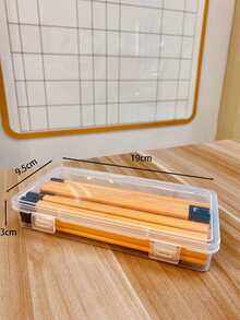 4 个透明塑料收纳盒，休闲日常用品收纳用品 - 無色 - 查看 2