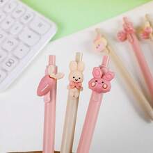 6pcs, Cute Bunny For Girls Carrot Bow Style Retractable Ballpoint Pen Gel Pen For Girl, Teens Adults At Home Classroom Office Writing Writing Writing Special Writing Supplies, Cute Stationery, Water-Based Pen, Stationery, Writing Pen, Christmas Holiday Stationery Gift Gift Set,Back To School - Multicolor - View 10