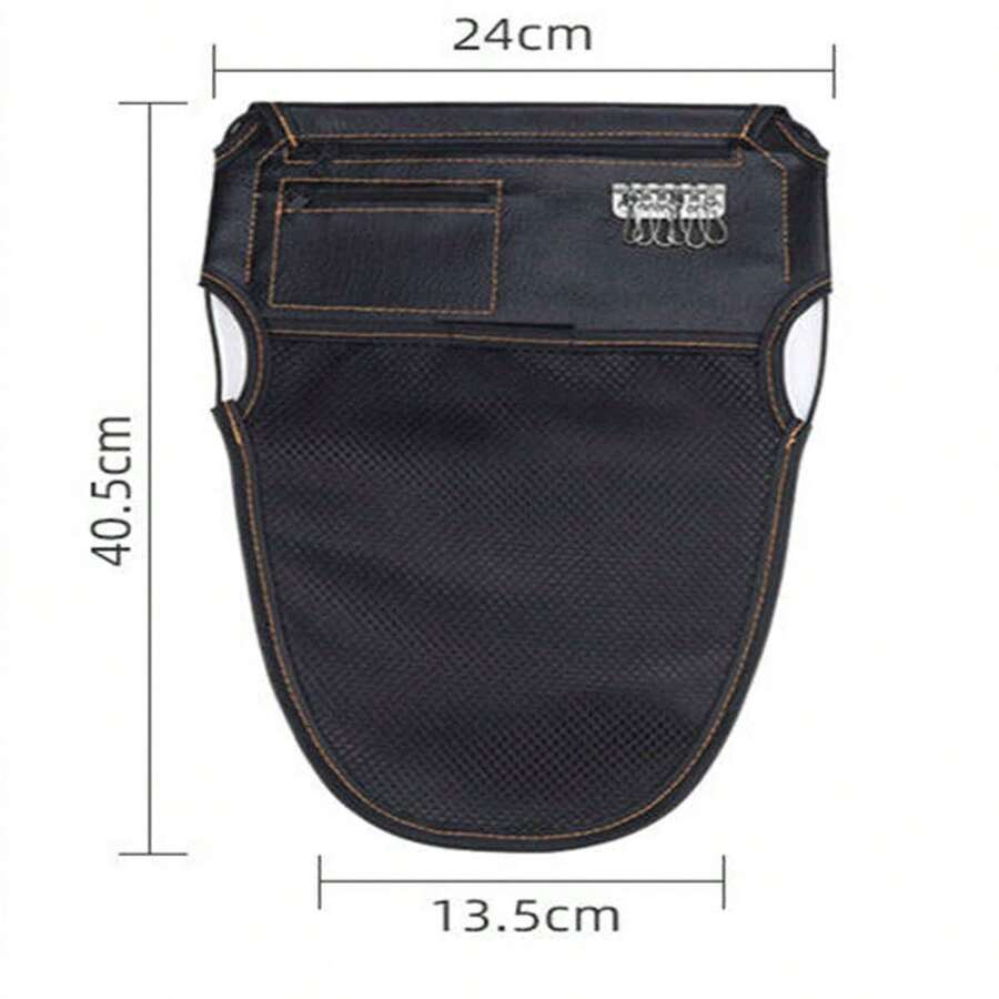 Motorcycle Seat Cushion PU Storage Bag Electric Bike Seat Organizer