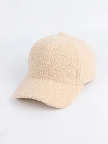 1pc Women's Autumn/Winter Fuzzy Textured Baseball Cap, Adjustable Holiday Style Outdoor Casual Sports Hat, Suitable For Cycling, Sightseeing, Travel, Street, Party