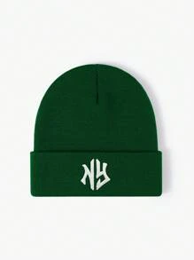 1 pieza Gorro elástico de punto unisex para otoño/invierno, gorro de moda estilo hip hop con bordado de NY, gorro tipo beanie Y2K - sombrero de punto - Ver 8