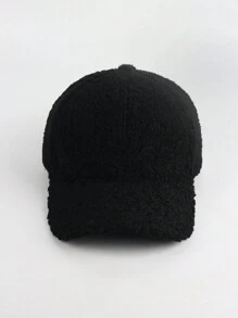 1pc Women's Autumn/Winter Fuzzy Textured Baseball Cap, Adjustable Holiday Style Outdoor Casual Sports Hat, Suitable For Cycling, Sightseeing, Travel, Street, Party