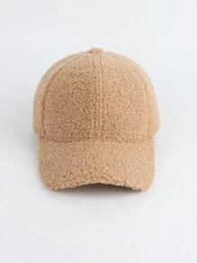 1pc Women's Autumn/Winter Fuzzy Textured Baseball Cap, Adjustable Holiday Style Outdoor Casual Sports Hat, Suitable For Cycling, Sightseeing, Travel, Street, Party