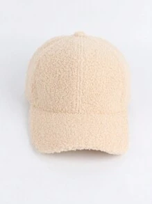 1pc Women's Autumn/Winter Fuzzy Textured Baseball Cap, Adjustable Holiday Style Outdoor Casual Sports Hat, Suitable For Cycling, Sightseeing, Travel, Street, Party