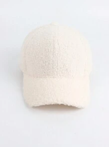 1pc Women's Autumn/Winter Fuzzy Textured Baseball Cap, Adjustable Holiday Style Outdoor Casual Sports Hat, Suitable For Cycling, Sightseeing, Travel, Street, Party