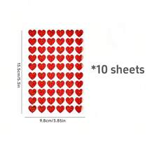 10 Sheets Laser Heart Stickers Pack Mini Color Love Self-Adhesive Marker Notes Decoration For Diary Album Valentine's Day Back To School