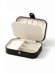 1 pieza Caja de almacenamiento de joyas, organizador de joyas de gran capacidad PU con cerradura para mujeres y niñas, forro suave para joyas de hombres, apto para anillos, colgantes, pendientes, collares, pulseras, relojes, lápiz labial, arte de uñas, perfecto para almacenar todo tipo de joyas, estilo moderno, excelentes regalos para mujeres y madres, regalos para maestros