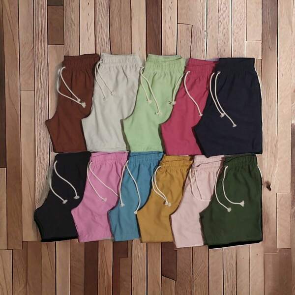 KIT 5 SHORT DE LINHO PREMIUM BERMUDA MASCULINO CASUAL BASICO