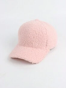 1pc Women's Autumn/Winter Fuzzy Textured Baseball Cap, Adjustable Holiday Style Outdoor Casual Sports Hat, Suitable For Cycling, Sightseeing, Travel, Street, Party