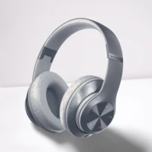 Bluetooth Headphones Over-Ear, 60 Hours Playtime Foldable Lightweight Wireless Headphones Hi-Fi Stereo With 6 Eq Modes, Bass Adjustable Headset With Built-In Hd Mic, Fm, Sd/Tf For Pc/Home - 銀色 - 查看 1