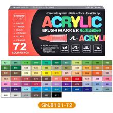 GuangNa 240/168/120/100/72/60/48/36/24/12 marqueurs acryliques liquides droits de différentes couleurs, marqueurs à pointe de brosse à base d'eau pour roche, bois, tissu, plastique, artisanat DIY - marqueurs acryliques à pointe de broche durable pour bureau, rentrée scolaire, fournitures d'art - idéal pour faire un cadeau !