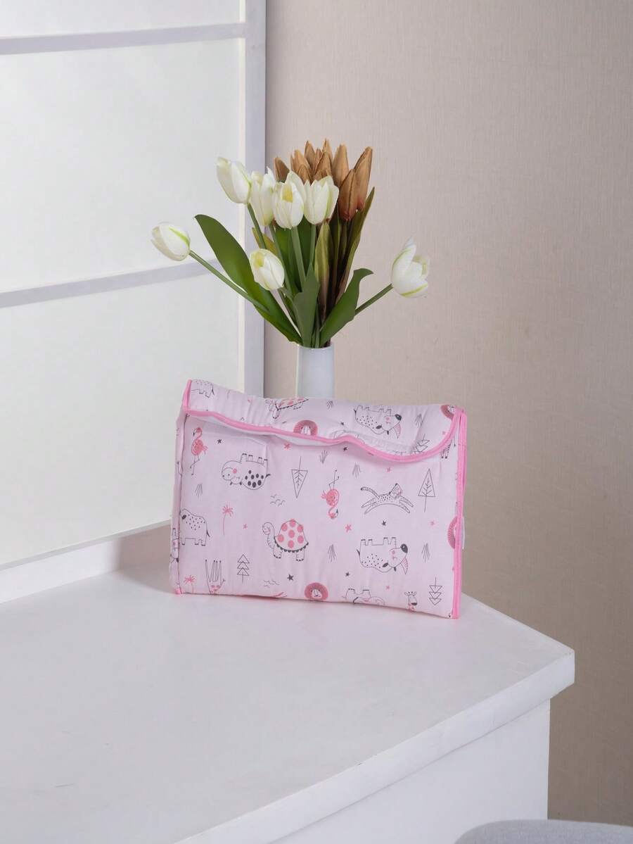 Waterproof Portable Baby Changing Mat With Print - 粉色 - 查看 1