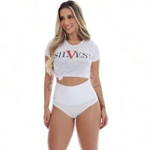 Kit 4 High Waist Panties With Low Pressure Thong - 白色 - 查看 4