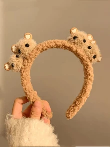 1 Stück Plüsch Bär Haarreif für Frauen, süßer Panda Stil Waschgesicht Stirnband, vielseitiges flauschiges Haarzubehör, Haarband, Haarreif Stirnbänder Kopfzubehör - Verschiedenfarbig - Übersicht 6