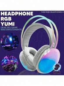 Bluetooth Headphone V5.3 Over-Ear Headset Gamer High Quality Sound Wireless Full Led RGB Altomex - MÀU TÍM - Xem 9