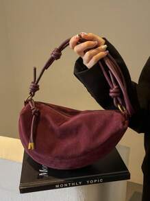 Autumn And Winter Super Fire Niche Suede Bag Women's 2024 New Joker Crossbody Dumpling Bag Under Shoulder.