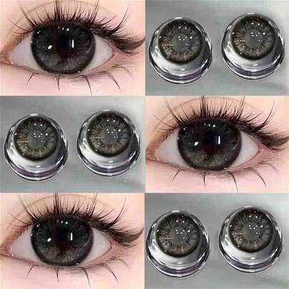 1/3/5/15cajas Lentes de contacto estilo círculos coloridos(Se envía en colores aleatorios) azul, verde y dorado, diámetro natural adecuado para uso diario de estudiantes, nuevos lentes de contacto anuales, oferta increíble 2+1 gratis, súper atractivos, te sorprenderán seguro. Lentes de contacto coloridos de gran diámetro de 14.5mm, con un contenido de agua del 42%, naturales, cómodos y estéticos. Incluye solución de limpieza. Ideales para juegos de roles, fotografías, fiestas y reuniones. Atención (este producto no tiene graduación, no es adecuado para personas con problemas de vista).