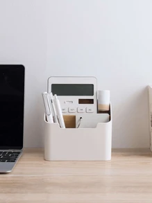1 pièce Boîte de rangement multifonctionnelle pour télécommandes - Fournitures de bureau, cosmétiques, conteneur de rangement pour câbles de charge
