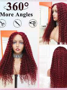 Eulisi 99j Burgundy Lace Front Wigs Human Hair Red Deep Wave 13x4 Hd Lace Frontal Wigs For Women Glueless Wigs Human Hair Pre Plucked Deep Curly Wet And Wavy Red Colored Lace Front Wig (26 Inch)