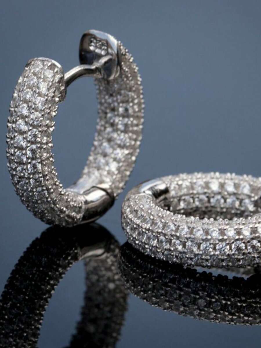 Luxury Full Set Huggie Hoop Earrings, Fashion Earrings For Weddings, Engagements, Suitable For Both Men And Women